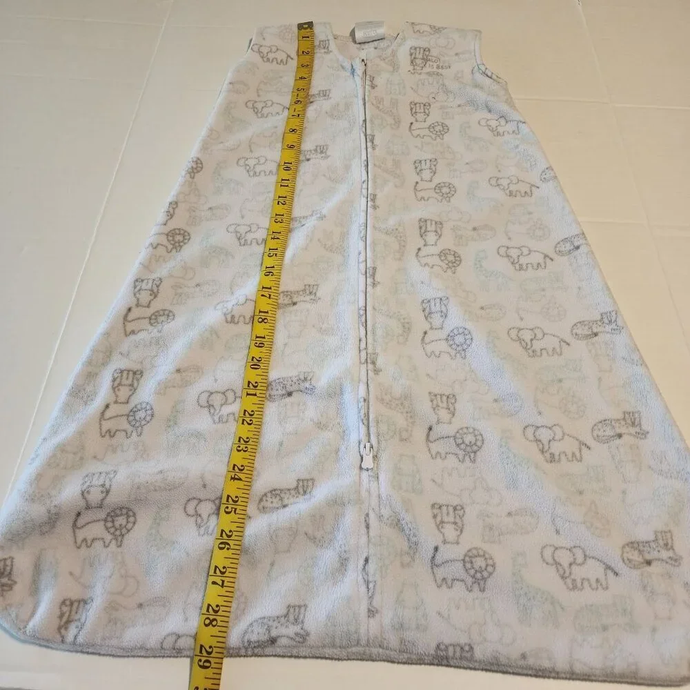 Halo  M 6-12 m sleepsack sleeping bag fleece white gray animals Elephant Leopard
